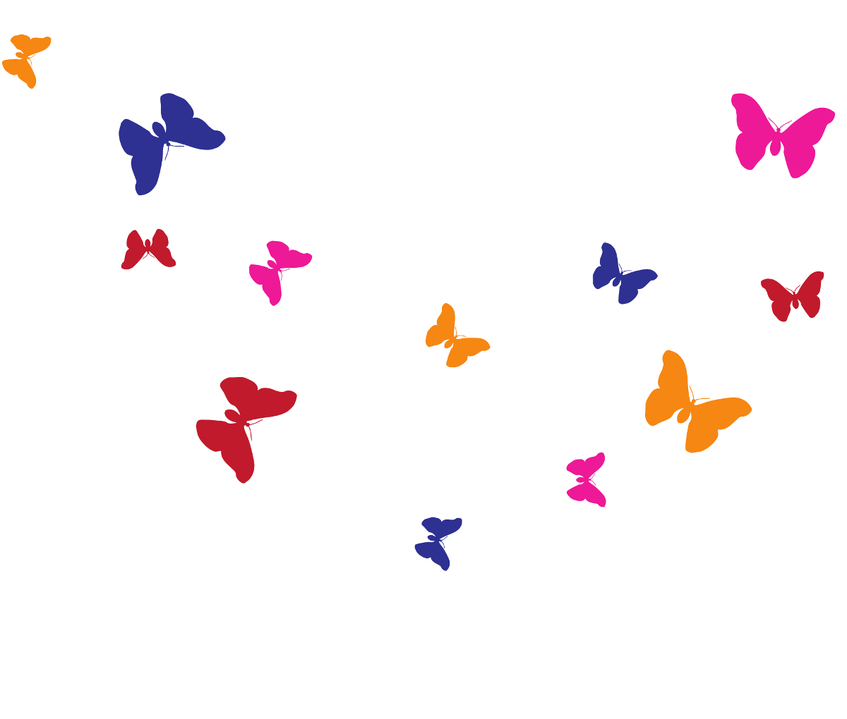 Schmetterlinge bunt Wandtattoos