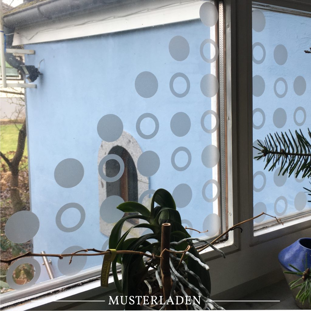 Fensterfolien Sichtschutz etched Kreise und Ringe Musterladen