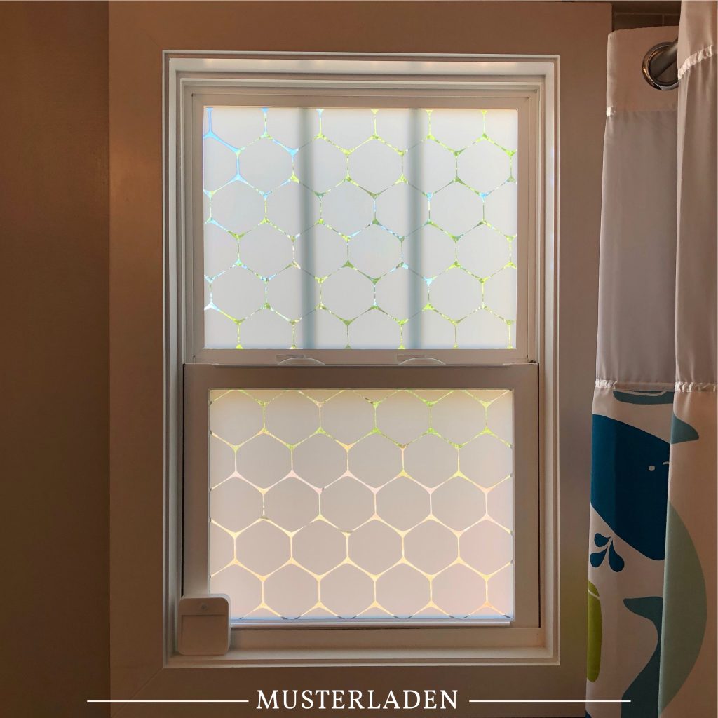 Fensterfolien Sichtschutz frosted Bienenwabe Musterladen